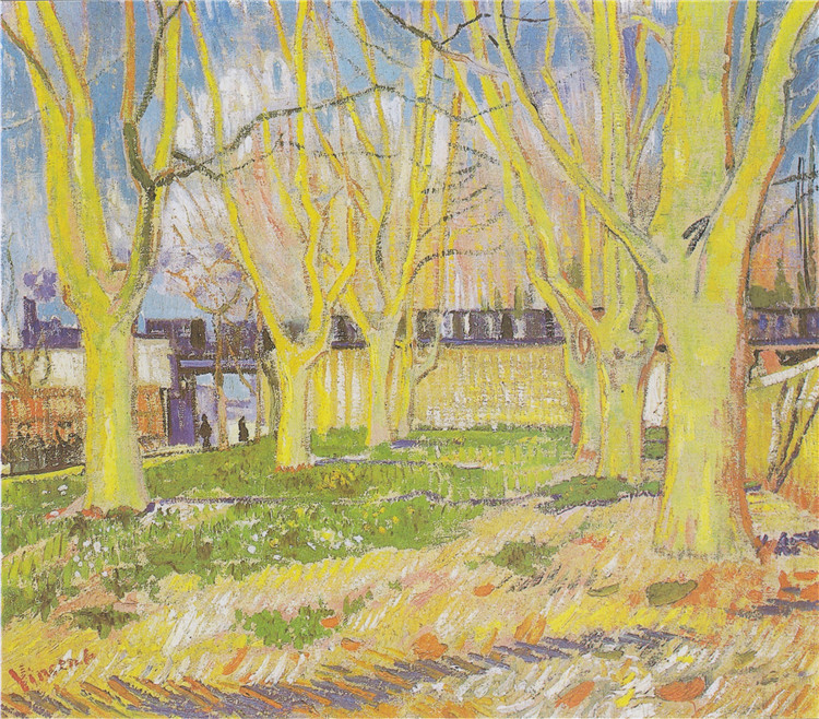 Avenue of Plane Trees near Arles Station Van Gogh Painting